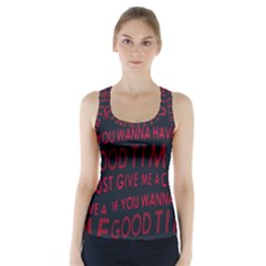 Motivational Phrase Motif Typographic Collage Pattern Racer Back Sports Top