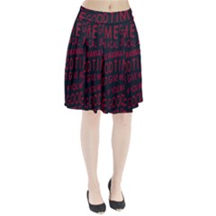 Motivational Phrase Motif Typographic Collage Pattern Pleated Skirt