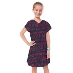 Motivational Phrase Motif Typographic Collage Pattern Kids  Drop Waist Dress by dflcprintsclothing