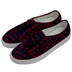 Motivational Phrase Motif Typographic Collage Pattern Men s Classic Low Top Sneakers by dflcprintsclothing