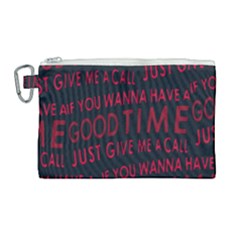 Motivational Phrase Motif Typographic Collage Pattern Canvas Cosmetic Bag (large) by dflcprintsclothing