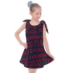 Motivational Phrase Motif Typographic Collage Pattern Kids  Tie Up Tunic Dress by dflcprintsclothing