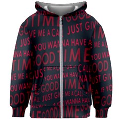 Motivational Phrase Motif Typographic Collage Pattern Kids  Zipper Hoodie Without Drawstring