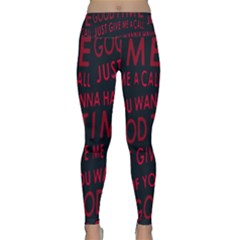 Motivational Phrase Motif Typographic Collage Pattern Lightweight Velour Classic Yoga Leggings by dflcprintsclothing