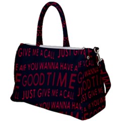 Motivational Phrase Motif Typographic Collage Pattern Duffel Travel Bag