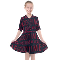 Motivational Phrase Motif Typographic Collage Pattern Kids  All Frills Chiffon Dress by dflcprintsclothing