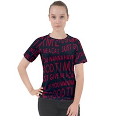 Motivational Phrase Motif Typographic Collage Pattern Women s Sport Raglan Tee