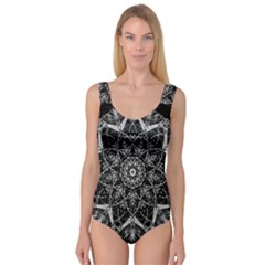 Black And White Pattern Princess Tank Leotard 