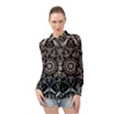 Black And White Pattern Long Sleeve Chiffon Shirt View1