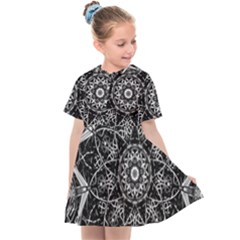 Black And White Pattern Kids  Sailor Dress