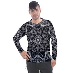 Black And White Pattern Men s Pique Long Sleeve Tee