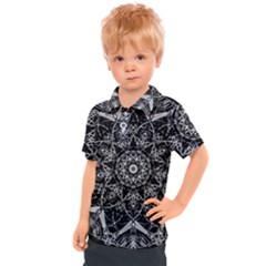 Black And White Pattern Kids  Polo Tee