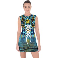 Flower Island And A Horizon Lace Up Front Bodycon Dress by pepitasart