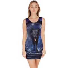 Awesome Wolf In The Gate Bodycon Dress by FantasyWorld7