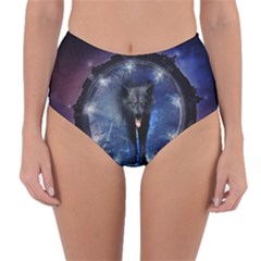 Awesome Wolf In The Gate Reversible High-waist Bikini Bottoms by FantasyWorld7