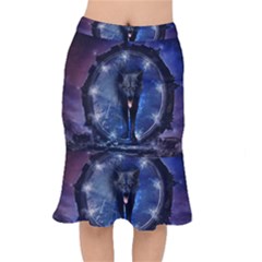 Awesome Wolf In The Gate Short Mermaid Skirt by FantasyWorld7