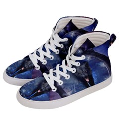 Awesome Wolf In The Gate Men s Hi-top Skate Sneakers by FantasyWorld7