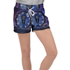 Awesome Wolf In The Gate Velour Lounge Shorts by FantasyWorld7