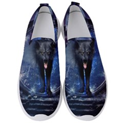 Awesome Wolf In The Gate Men s Slip On Sneakers by FantasyWorld7