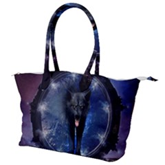 Awesome Wolf In The Gate Canvas Shoulder Bag by FantasyWorld7