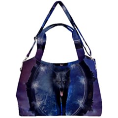 Awesome Wolf In The Gate Double Compartment Shoulder Bag by FantasyWorld7