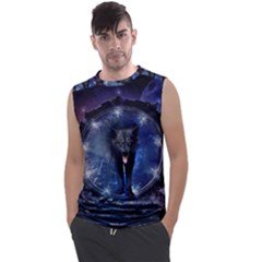 Awesome Wolf In The Gate Men s Regular Tank Top by FantasyWorld7