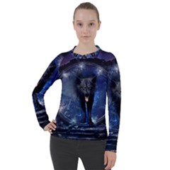 Awesome Wolf In The Gate Women s Pique Long Sleeve Tee