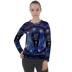 Awesome Wolf In The Gate Women s Long Sleeve Raglan Tee