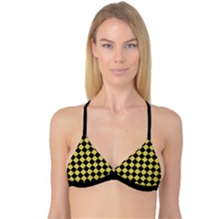 Block Fiesta Black And Ceylon Yellow Reversible Tri Bikini Top by FashionBoulevard