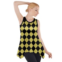 Block Fiesta Black And Ceylon Yellow Side Drop Tank Tunic by FashionBoulevard