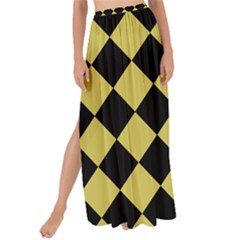 Block Fiesta Black And Ceylon Yellow Maxi Chiffon Tie-up Sarong by FashionBoulevard