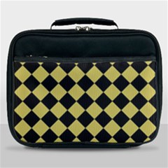 Block Fiesta Black And Ceylon Yellow Lunch Bag by FashionBoulevard