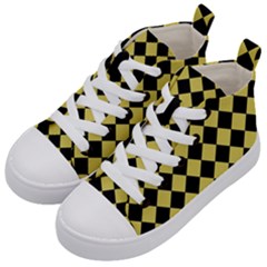 Block Fiesta Black And Ceylon Yellow Kids  Mid-top Canvas Sneakers by FashionBoulevard