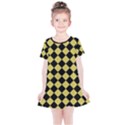 Block Fiesta Black And Ceylon Yellow Kids  Simple Cotton Dress View1