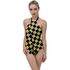 Block Fiesta Black And Ceylon Yellow Go With The Flow One Piece Swimsuit by FashionBoulevard