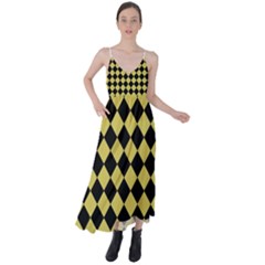 Block Fiesta Black And Ceylon Yellow Tie Back Maxi Dress by FashionBoulevard