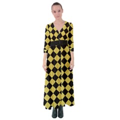 Block Fiesta Black And Ceylon Yellow Button Up Maxi Dress by FashionBoulevard