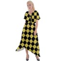 Block Fiesta Black And Ceylon Yellow Cross Front Sharkbite Hem Maxi Dress View1