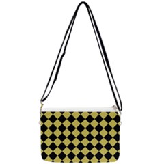 Block Fiesta Black And Ceylon Yellow Double Gusset Crossbody Bag by FashionBoulevard