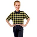 Block Fiesta Black And Ceylon Yellow Kids Mock Neck Tee View1