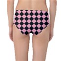 Block Fiesta Black And Flamingo Pink Mid-Waist Bikini Bottoms View2