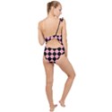 Block Fiesta Black And Flamingo Pink Frilly One Shoulder Swimsuit View2