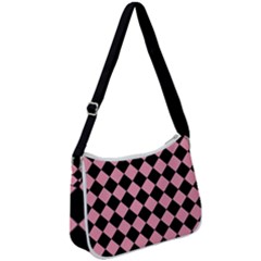 Block Fiesta Black And Flamingo Pink Zip Up Shoulder Bag