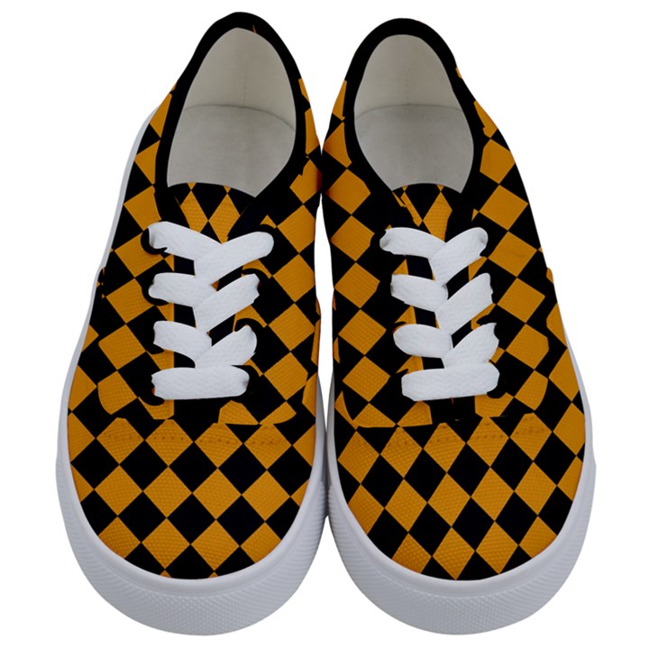 Block Fiesta Black And Honey Orange Kids  Classic Low Top Sneakers