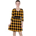 Block Fiesta Black And Honey Orange Ruffle Dress View1