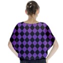 Block Fiesta Black And Imperial Purple Batwing Chiffon Blouse View2