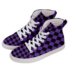 Block Fiesta Black And Imperial Purple Women s Hi-top Skate Sneakers by FashionBoulevard