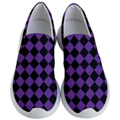 Block Fiesta Black And Imperial Purple Women s Lightweight Slip Ons by FashionBoulevard