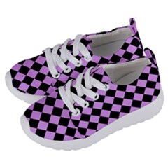 Block Fiesta Black And Lavender Purple Kids  Lightweight Sports Shoes by FashionBoulevard