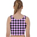 Block Fiesta Black And Lavender Purple Velvet Racer Back Crop Top View2